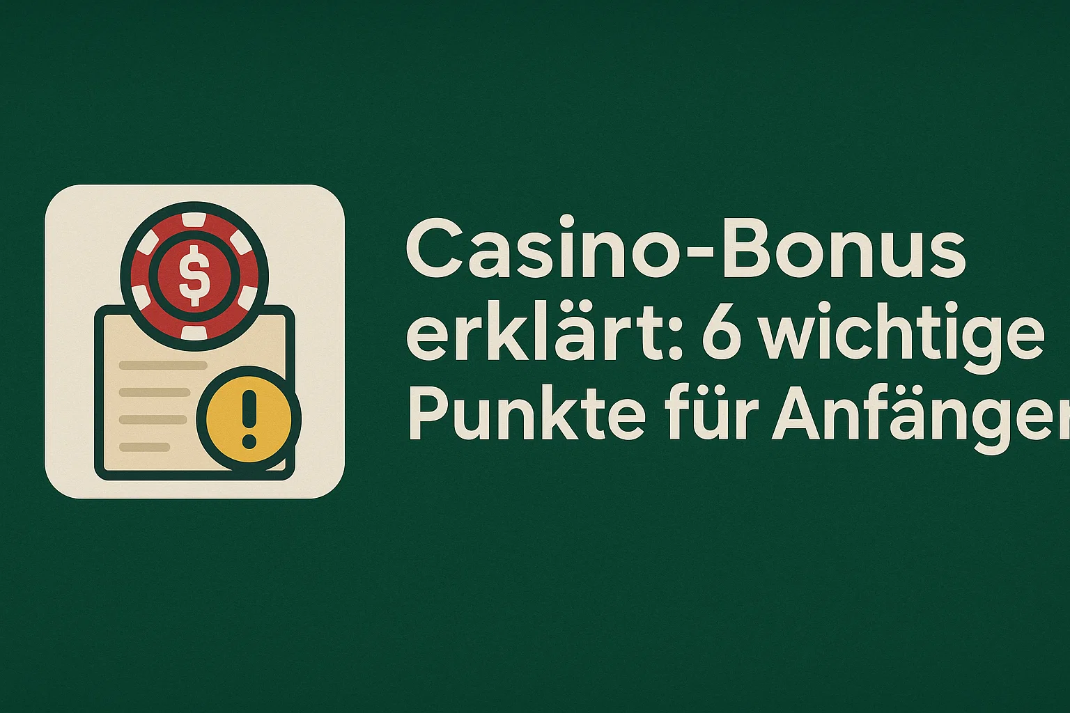Casino-Bonus erklärt: 6 wichtige Punkte für Anfänger