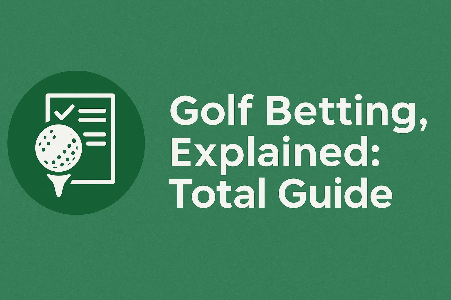 Golf Betting, Explained: Total Guide